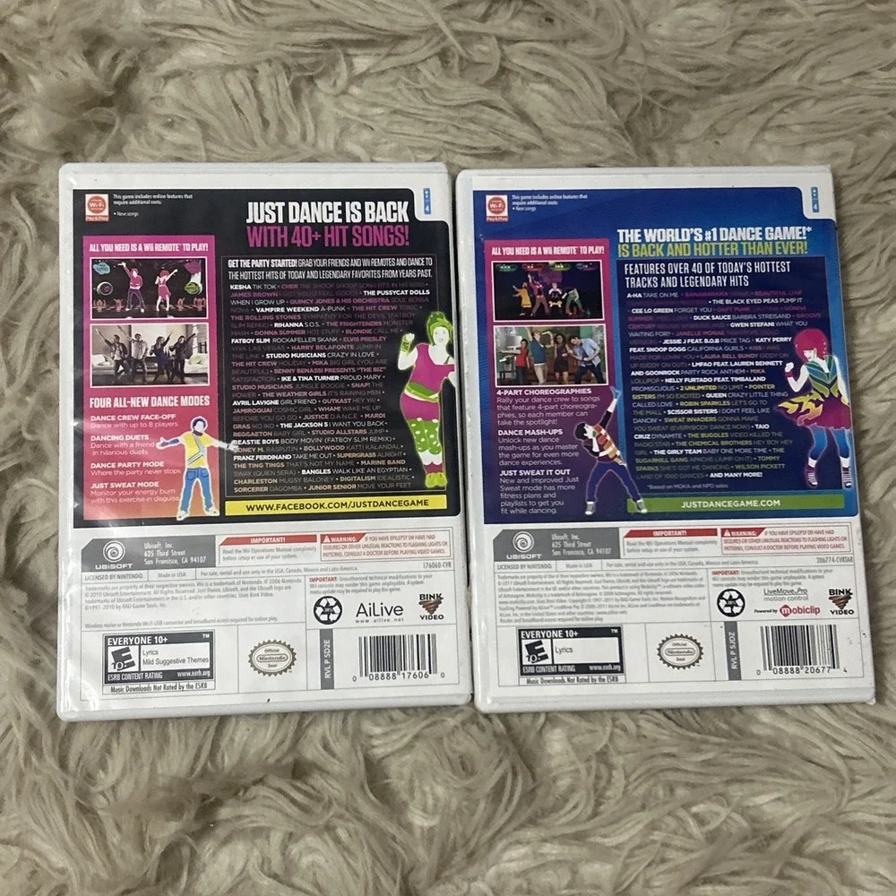 Bundle Just Dance 2 & 3 Nintendo Wii 2011 Target Edition W/ Instruction Manuals